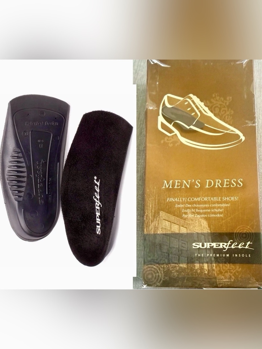 SUPERFEET MEN’S DRESS ORTHOPEDIC INSOLES SIZE F 12-13 MSRP $69~NEW